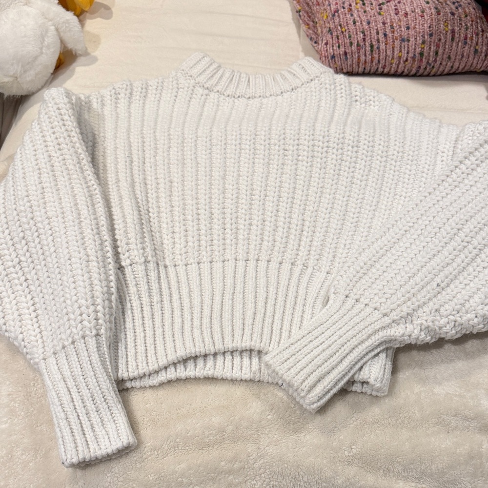 H&M White Knit Turtleneck Sweater